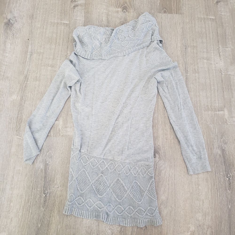 VENUS Women’s Knit Sweater Dress Size Medium Long Sleeve Cowl Neck Grey Buckle - Picture 5 of 5